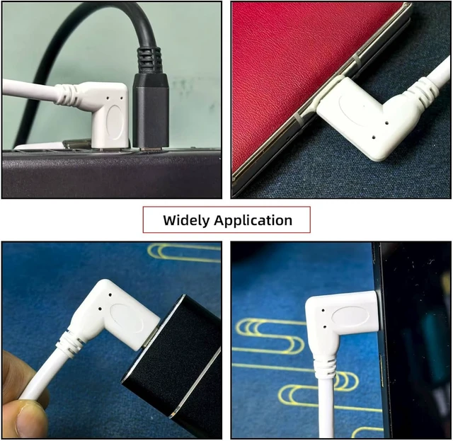 Alt view image 7 of 7 - chenyang USB C Extension Cable, USB 2.0 Type C Male to Female PD65W Fast Charging Data Transfer 90 Degree Angled Extension Cable 16CM