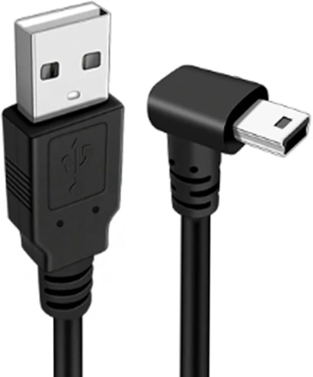 Main image of chenyang Mini USB Cable,USB 2.0 Male to Mini USB 5 Pin Male 90 Degree Down Angled Charging Data Transfer Extension Cable Black 1.5M for Dash Cam/GPS/Microphone