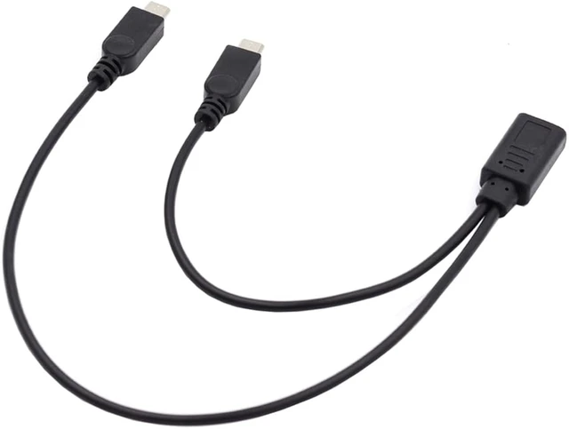 Alt view image 7 of 7 - cablecc DC 5V Type-C USB-C Female to 5Pin Dual Micro USB Male Splitter Extension Charge 32AWG Cable