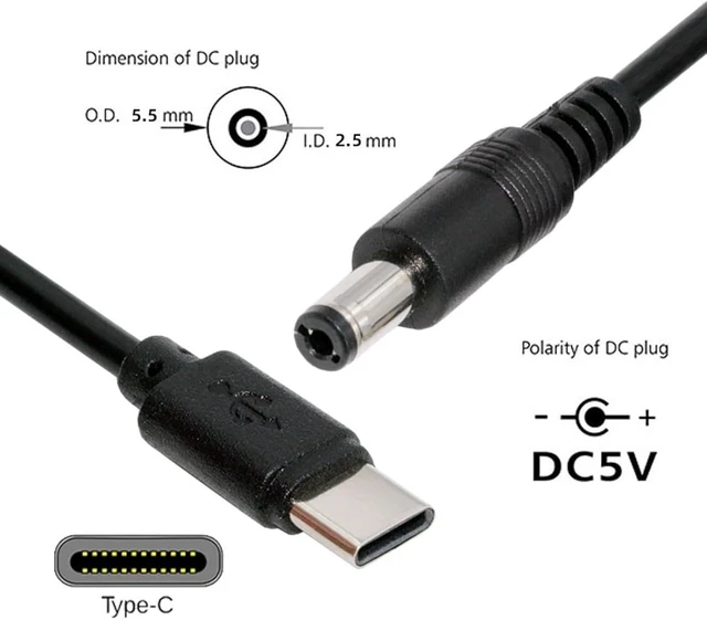 Alt view image 2 of 7 - chenyang 3.28FT USB C to DC 5V 5.5x2.5mm Power Charge Cable with 5.1K Resistor for USB Fan/LED Desk/Bedside Lamp/Driving Recorder