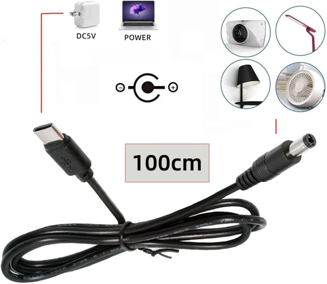 Alt view image 4 of 7 - chenyang 3.28FT USB C to DC 5V 5.5x2.5mm Power Charge Cable with 5.1K Resistor for USB Fan/LED Desk/Bedside Lamp/Driving Recorder