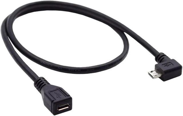 Alt view image 7 of 7 - chenyang CY Micro USB 2.0 Male to Micro USB 2.0 Female Extension Cable Left & Right 90 Degree Angled Full Pin Connected 0.5M