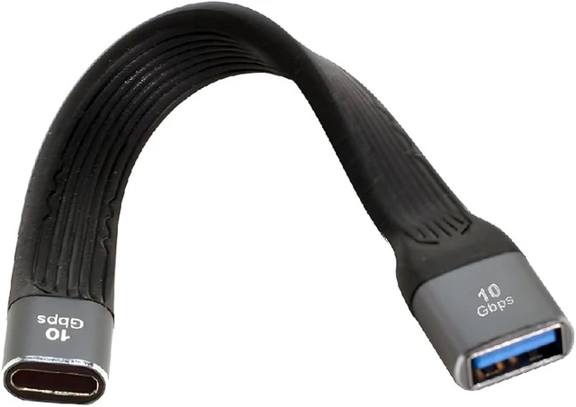 Alt view image 4 of 7 - cablecc USB 3.1 Type A Female to USB3.0 Type A Male Extension Flat Slim FPC 10Gbps Data Cable 13cm for Laptop & Desktop