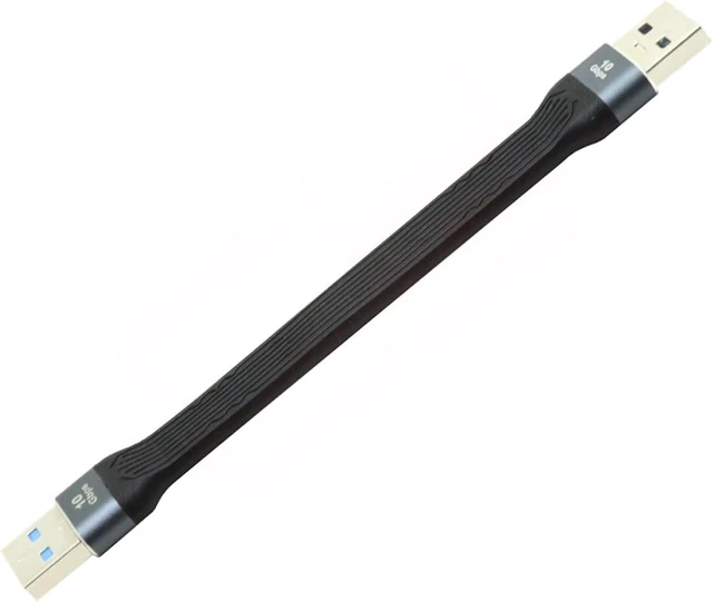 Alt view image 3 of 7 - cablecc USB 3.1 Type A Female to USB3.0 Type A Male Extension Flat Slim FPC 10Gbps Data Cable 13cm for Laptop & Desktop