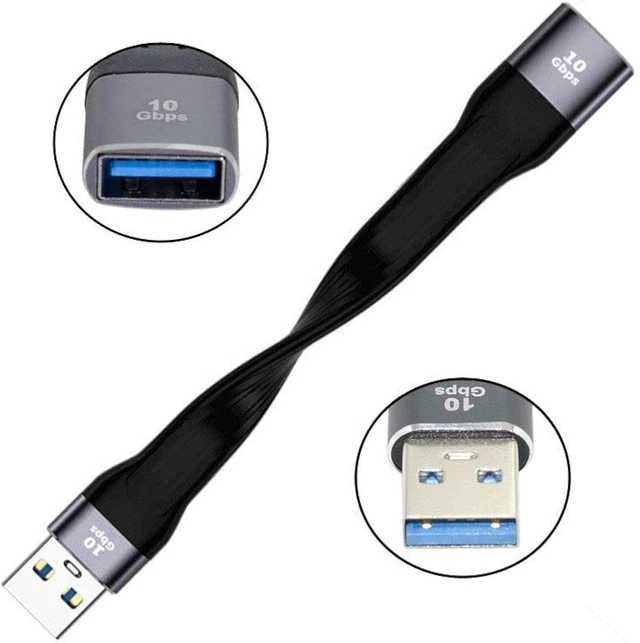 Alt view image 6 of 7 - cablecc USB 3.1 Type A Female to USB3.0 Type A Male Extension Flat Slim FPC 10Gbps Data Cable 13cm for Laptop & Desktop
