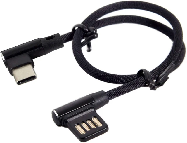 Alt view image 2 of 7 - chenyang 5.91 Inch Short USB C Cable,Dual 90 Degree Angled USB 2.0 to USB C Data Charging Extension Nylon Braided Cable for Power Bank