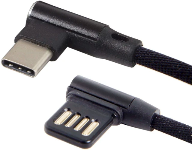 Alt view image 5 of 7 - chenyang 5.91 Inch Short USB C Cable,Dual 90 Degree Angled USB 2.0 to USB C Data Charging Extension Nylon Braided Cable for Power Bank