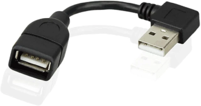 Main image of cablecc Type USB 2.0 Type-A Male Right Angled to USB Female 90 Degree Type Extension Cable 10cm