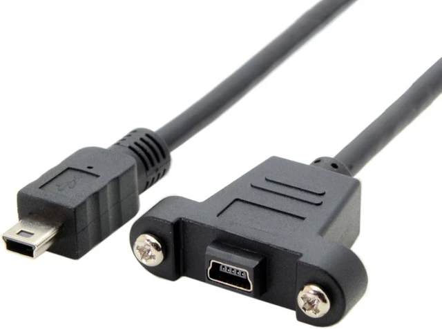 Main image of chenyang Mini USB 5Pin Male to Female Extension Cable Panel Mount Type with Screws 50cm