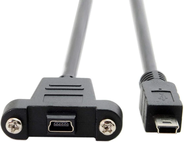 Alt view image 4 of 7 - chenyang Mini USB 5Pin Male to Female Extension Cable Panel Mount Type with Screws 50cm