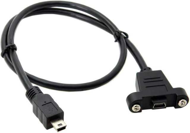 Alt view image 5 of 7 - chenyang Mini USB 5Pin Male to Female Extension Cable Panel Mount Type with Screws 50cm