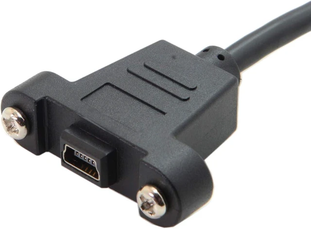 Alt view image 7 of 7 - chenyang Mini USB 5Pin Male to Female Extension Cable Panel Mount Type with Screws 50cm