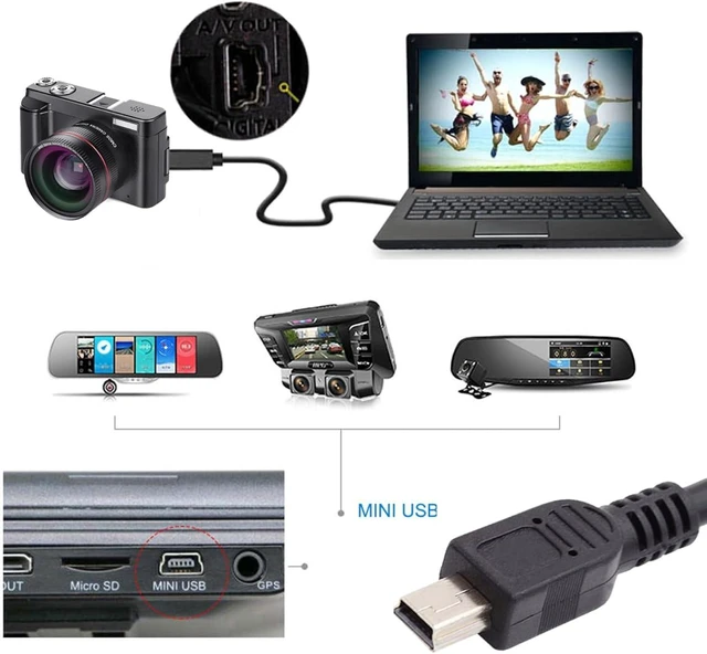Alt view image 6 of 7 - chenyang Mini USB 5Pin Male to Female Extension Cable Panel Mount Type with Screws 50cm