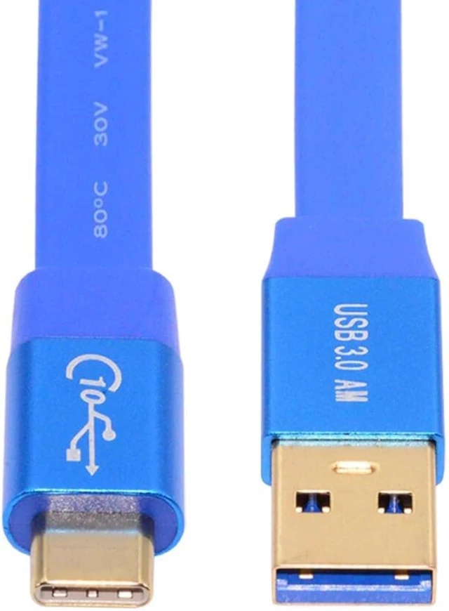 Main image of chenyang USB C Flat Cable, USB 3.0 Male to USB C Male PD 15W Fast Charge 10Gbps Data Transfer Extension Cable 3.28FT/1.0M