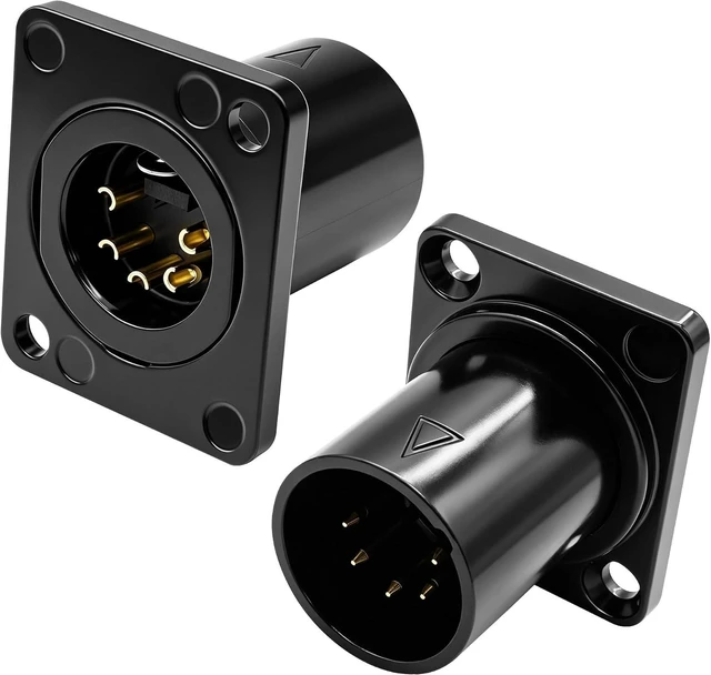 Main image of XMSJSIY D-Type 5 Pin XLR Male Panel Mount Adapter Socket- 2 PCS
