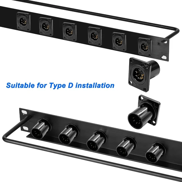 Alt view image 6 of 7 - XMSJSIY D-Type 5 Pin XLR Male Panel Mount Adapter Socket- 2 PCS