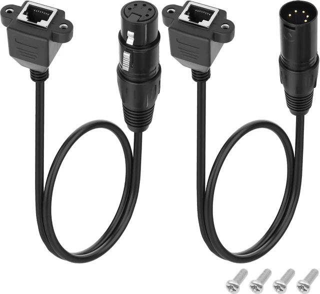 Main image of XMSJSIY XLR to RJ45 Adapter Cable DMX 5 Pin XLR Male &Female to RJ45 Female