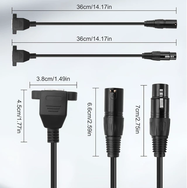 Alt view image 2 of 7 - XMSJSIY XLR to RJ45 Adapter Cable DMX 5 Pin XLR Male &Female to RJ45 Female