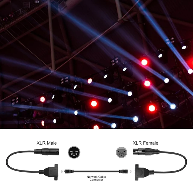 Alt view image 6 of 7 - XMSJSIY XLR to RJ45 Adapter Cable DMX 5 Pin XLR Male &Female to RJ45 Female