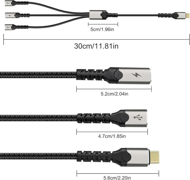 Alt view image 2 of 7 - XMSJSIY USB Type-C Y Splitter Charging Cable 1 in 3 Out Adapter