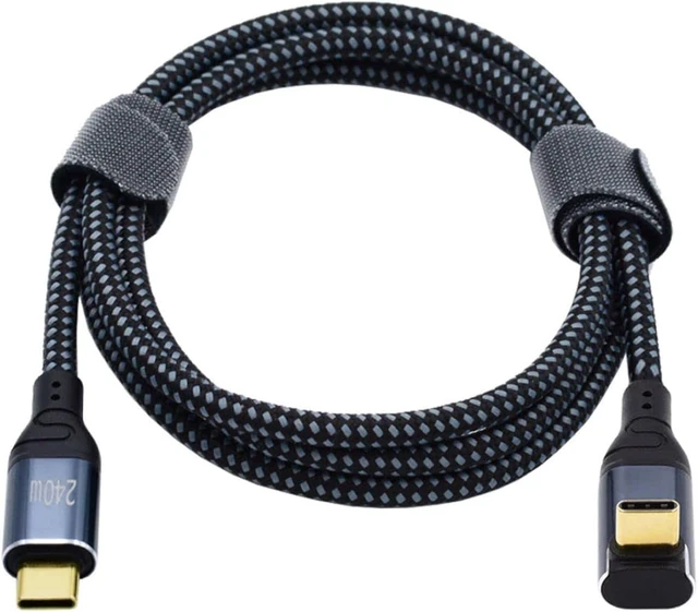 Alt view image 2 of 7 - chenyang USB C to USB C 240W Cable 480Mbps 48V 5A 90 Degree UP Angled Compatible with USB2.0 100W Charging 1.0M