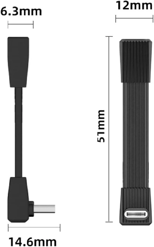 Alt view image 3 of 7 - cablecc 240W USB5.0 80Gbps FPC Flat Slim USB Type C Extension Cable Male to Female Up Angled 90 Degree 16K 8K 60Hz 5K 51MM