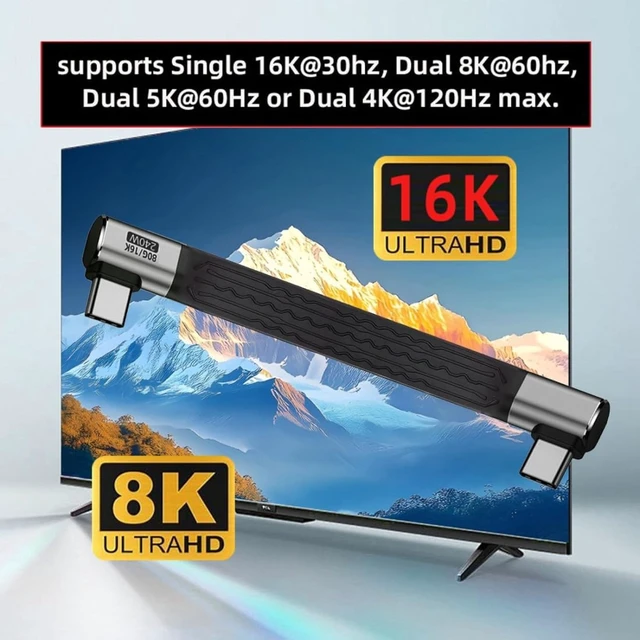 Alt view image 5 of 7 - chenyang 5.12 Inch USB C Short Flat Cable,Dual 90 Degree Angled Support PD 240W/80Gbps/16K@30Hz Video/OTG Compatible with Thunderbolt3/4