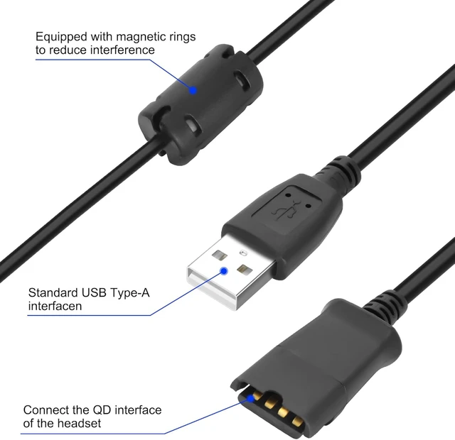 Alt view image 3 of 7 - XMSJSIY USB to QD Headset Adapter Compatible with QD (Quick Disconnect)