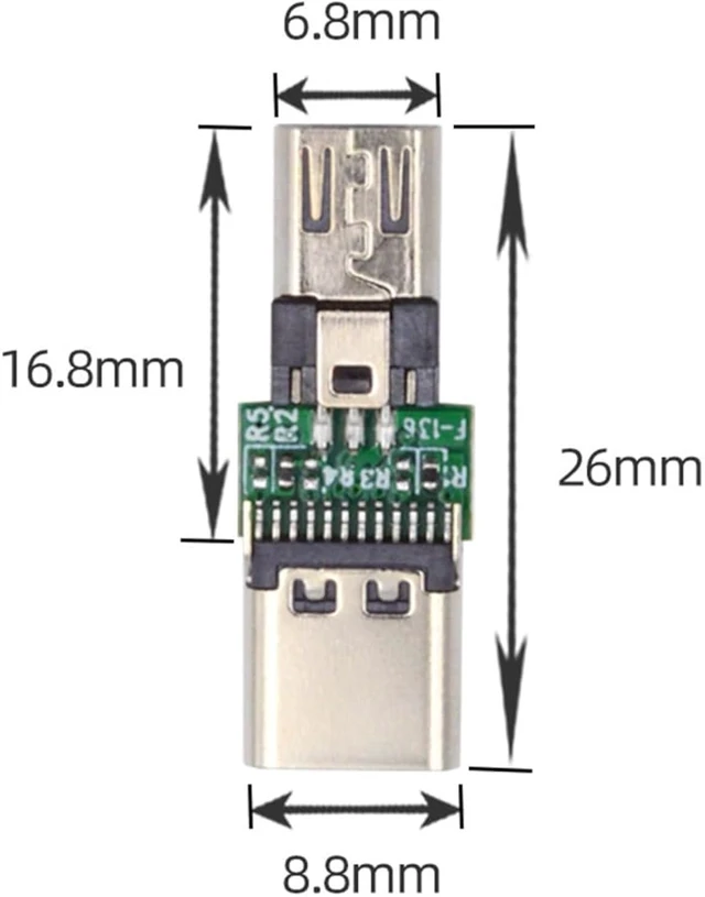 Alt view image 7 of 7 - cablecc 5pcs/lot 5Pin 480Mbps Micro USB 2.0 Male Connector to Type-C USB-C Female 5V Power Data PCBA Adapter for Tablet Phone Laptop