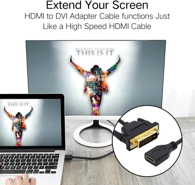 Alt view image 3 of 7 - chenyang Mini HDMI to DVI Cable Mini HDMI 1.4 Female to DVI 24+1 Male Adapter Cable for Computer HDTV Graphics Card UHD