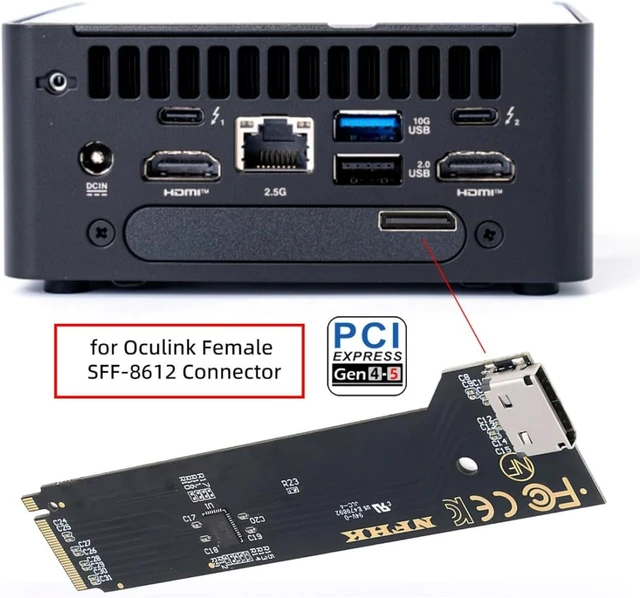 Alt view image 2 of 7 - chenyang PCI Express 5.0/4.0 M.2 to NVME/Oculink SFF-8612 Adapter for NUC 15 Pro NUC15CRH Built-in Port Upgrade Expansion Adapter