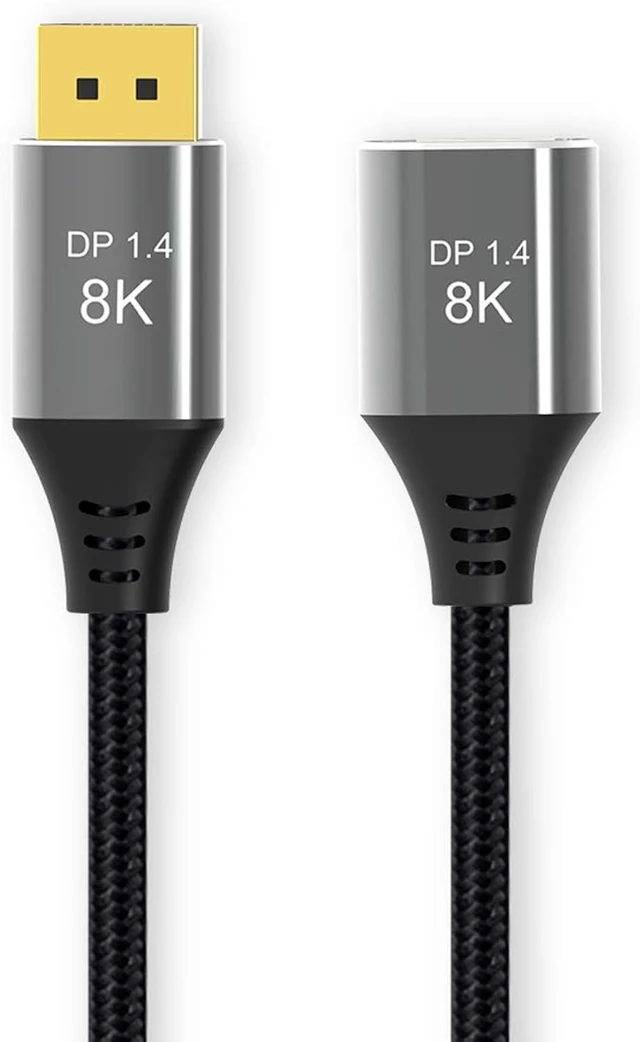 Alt view image 3 of 7 - cablecc DisplayPort 1.4 8K 60hz Extension Cable Male to Female Ultra-HD UHD 4K 144hz DP to DP Cable 7680 * 4320 for Video PC Laptop TV