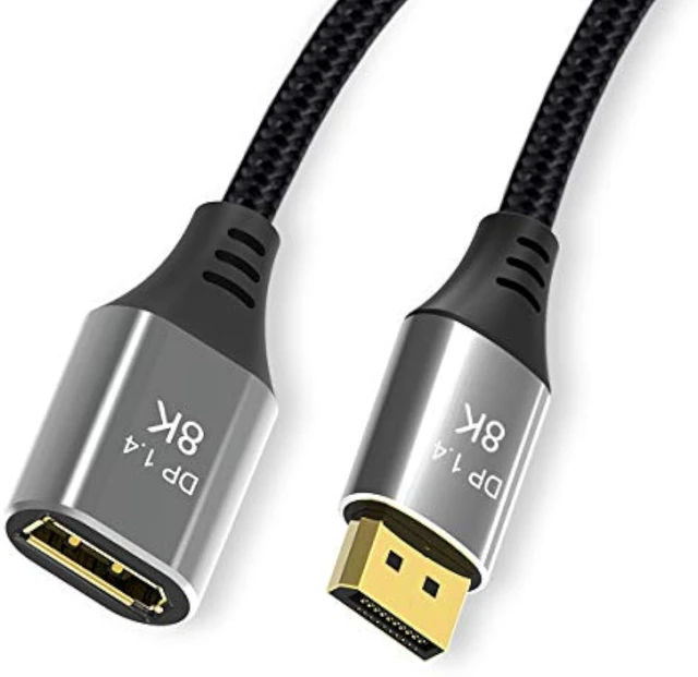 Alt view image 7 of 7 - cablecc DisplayPort 1.4 8K 60hz Extension Cable Male to Female Ultra-HD UHD 4K 144hz DP to DP Cable 7680 * 4320 for Video PC Laptop TV