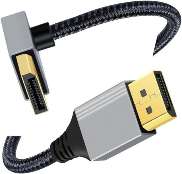 Main image of chenyang DisplayPort 1.2 Cable, DisplayPort to DisplayPort 90 Degree Down Angled 4K@60Hz 2K@144Hz High Speed Gold Plated Braided Cable 1.0M