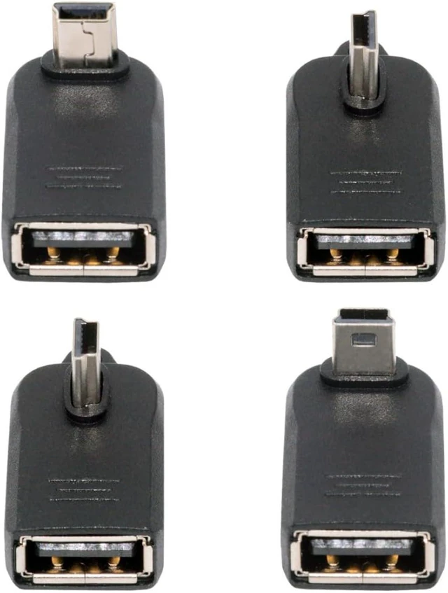 Main image of chenyang 4 Pack USB to Mini USB OTG Adapter,Mini USB Male to USB 2.0 Female 90 Degree Angled On-The-Go Adapter for Keyboard/Mouse/Game Controller/Splitter/Flash Drive
