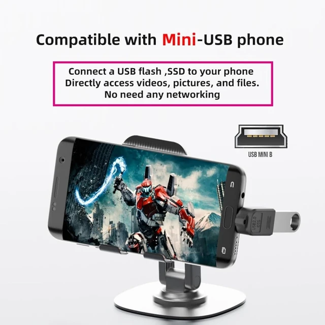 Alt view image 3 of 7 - chenyang 4 Pack USB to Mini USB OTG Adapter,Mini USB Male to USB 2.0 Female 90 Degree Angled On-The-Go Adapter for Keyboard/Mouse/Game Controller/Splitter/Flash Drive