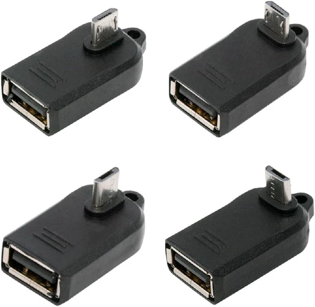 Main image of cablecc 4PCS On-The-Go USB to Mini USB OTG Adapter,Mini USB Male to USB 2.0 Female 90 Degree Angled Adapter for Keyboard/Mouse/Game Controller/Splitter/Flash Drive