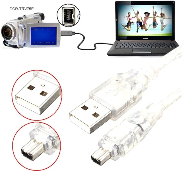 Alt view image 2 of 7 - cablecc USB Male to Firewire IEEE 1394 4 Pin Male iLink Adapter Cord Cable for Sony DCR-TRV75E DV Adapter