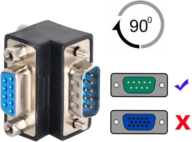 Alt view image 2 of 7 - chenyang RS-232 Connectors,EIA RS-232 D-Sub 9Pin Male to Female 90 Degree Down Angled Gender Changer Extension Adapter for Monitor & Projector