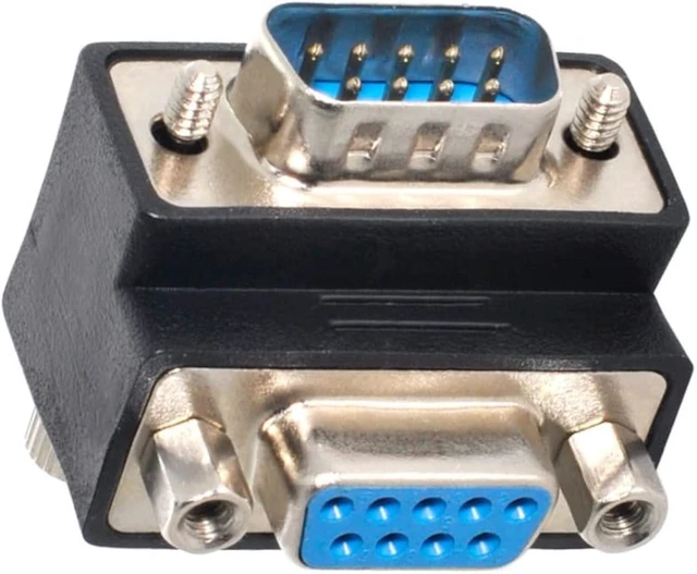 Main image of chenyang RS-232 Connectors,EIA RS-232 D-Sub 9Pin Male to Female 90 Degree Down Angled Gender Changer Extension Adapter for Monitor & Projector