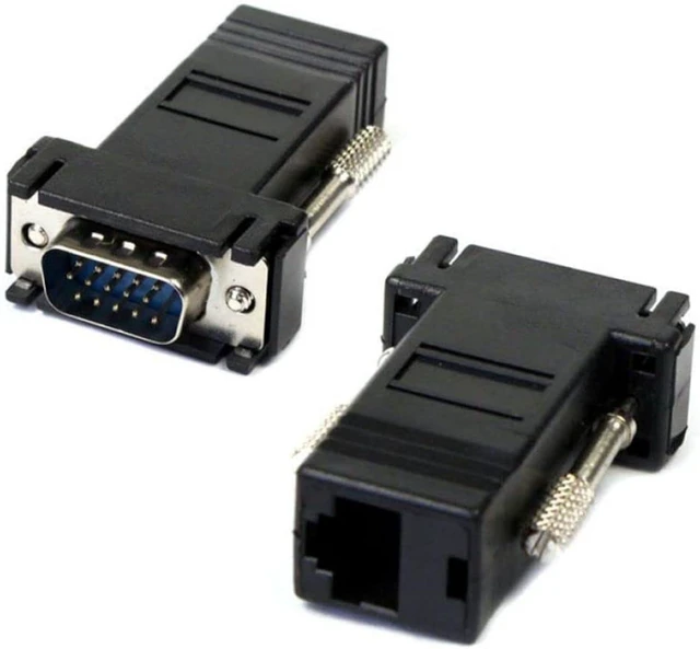 Main image of chenyang 2 Pack RJ45 to VGA Adapter VGA 15Pin Male to RJ45 Cat5 Cat6 Female Ethernet Extender Converter Adapter for Monitor & Projector