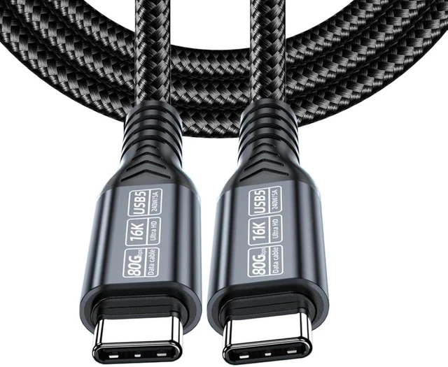 Main image of chenyang 3.28FT USB C Monitor Data Cable 16K@60Hz,Support 80Gbps Data Transfer,PD 240W Fast Charging Compatible with CarPlay,Steam Deck,Switch,Projector