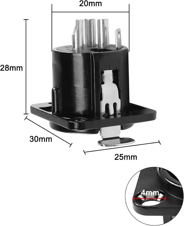 Alt view image 2 of 7 - XMSJSIY 4 Pin XLR Panel Mount Connector XLR Female Socket Audio Speaker