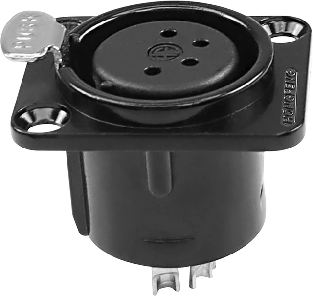 Alt view image 3 of 7 - XMSJSIY 4 Pin XLR Panel Mount Connector XLR Female Socket Audio Speaker