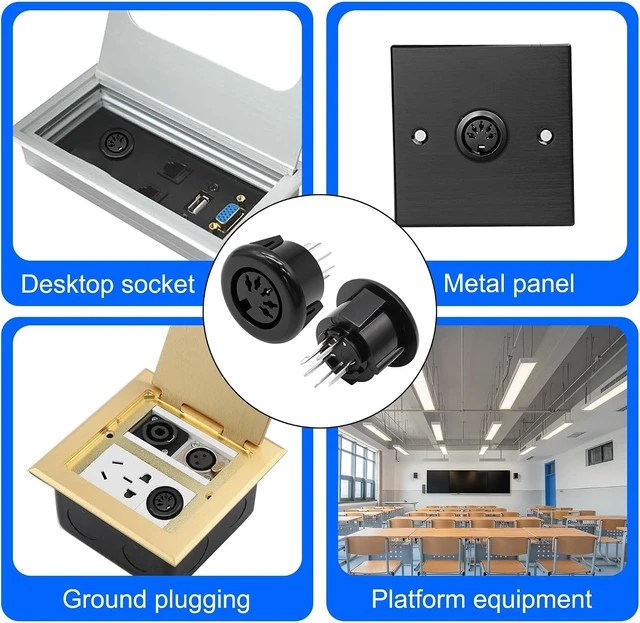 Alt view image 6 of 7 - XMSJSIY MIDI 5Pin DIN Panel Mount Female Jack Socket Audio Connector -5PCS