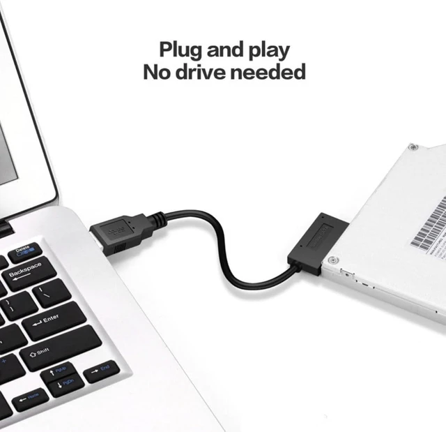Alt view image 3 of 7 - chenyang CY USB 3.0 to 7+6 13Pin Slimline SATA Cable Adapter for Laptop CD DVD ROM Optical Drive
