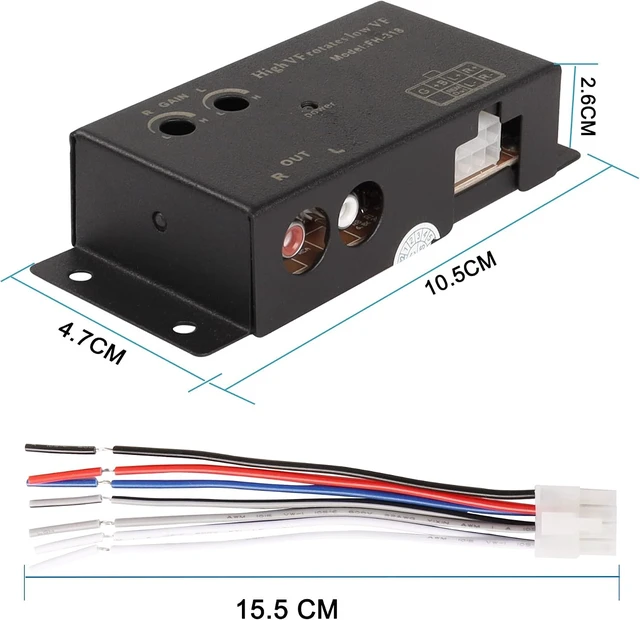 Alt view image 2 of 7 - XMSJSIY Car Audio High to Low Converter Line Input to RCA Stereo Output