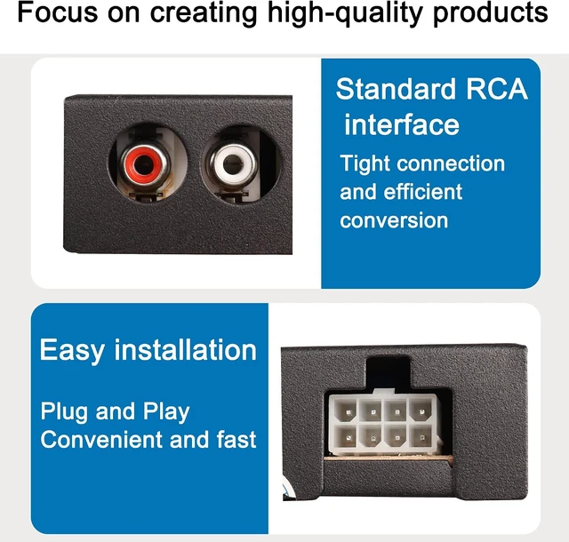 Alt view image 4 of 7 - XMSJSIY Car Audio High to Low Converter Line Input to RCA Stereo Output