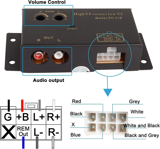 Alt view image 5 of 7 - XMSJSIY Car Audio High to Low Converter Line Input to RCA Stereo Output