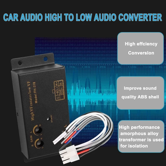 Alt view image 3 of 7 - XMSJSIY Car Audio High to Low Converter Line Input to RCA Stereo Output